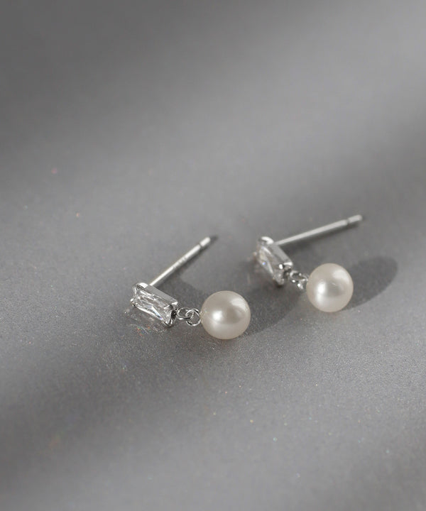 パール×ビジューピアス[silver925][Basic]