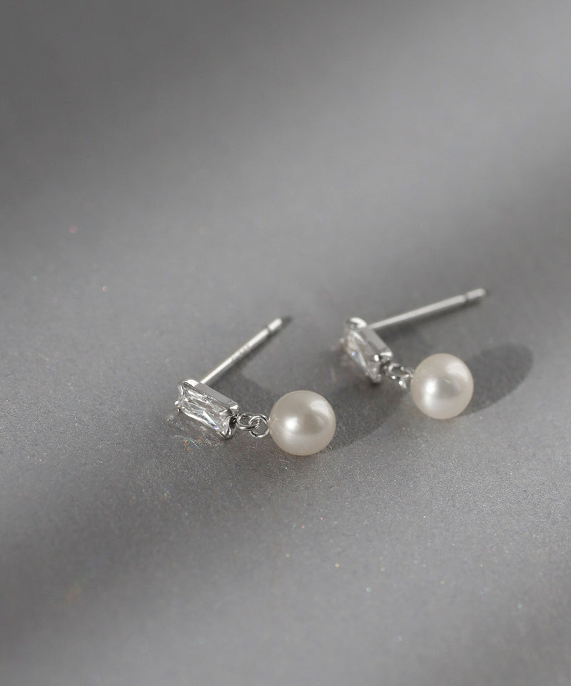 パール×ビジューピアス[silver925][Basic]