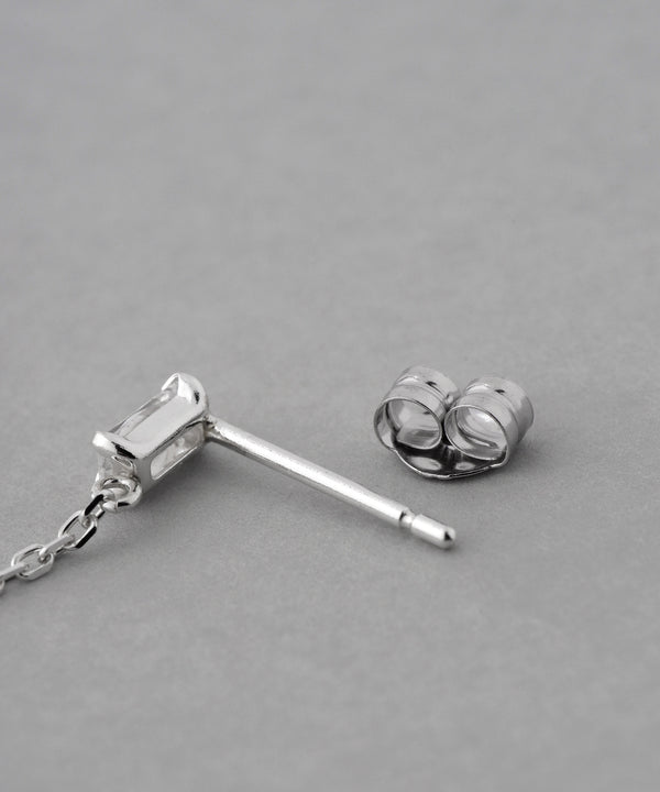 ビジュー×チェーンピアス[silver925][Basic]