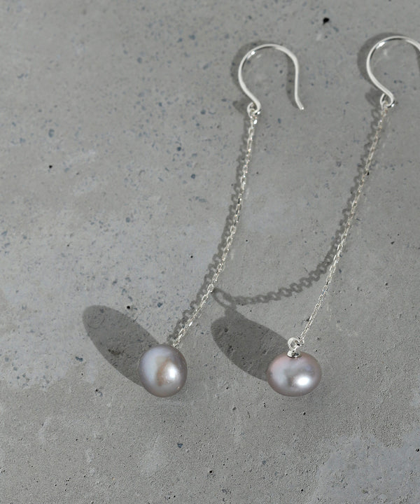 パールロングピアス[silver925][Basic]