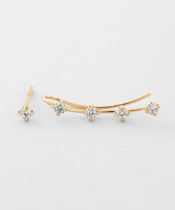 ビジューアシメピアス[K10][Basic]