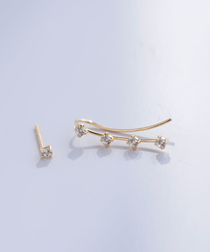 ビジューアシメピアス[K10][Basic]