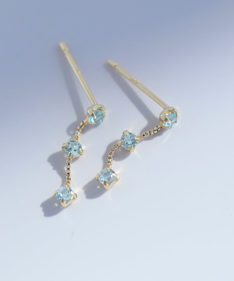 Natural stone station earrings [K10][Basic]