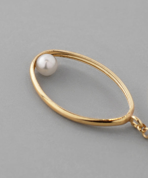 淡水パール×オーバルフックピアス[K10][Basic]