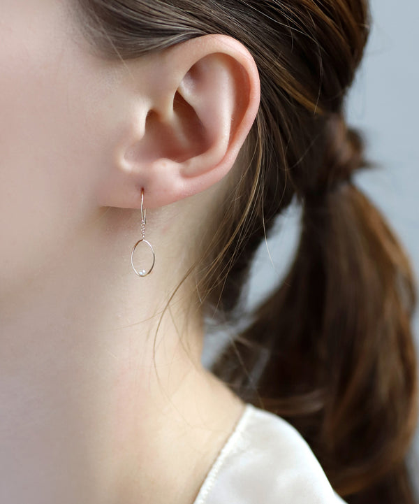 淡水パール×オーバルフックピアス[K10][Basic]