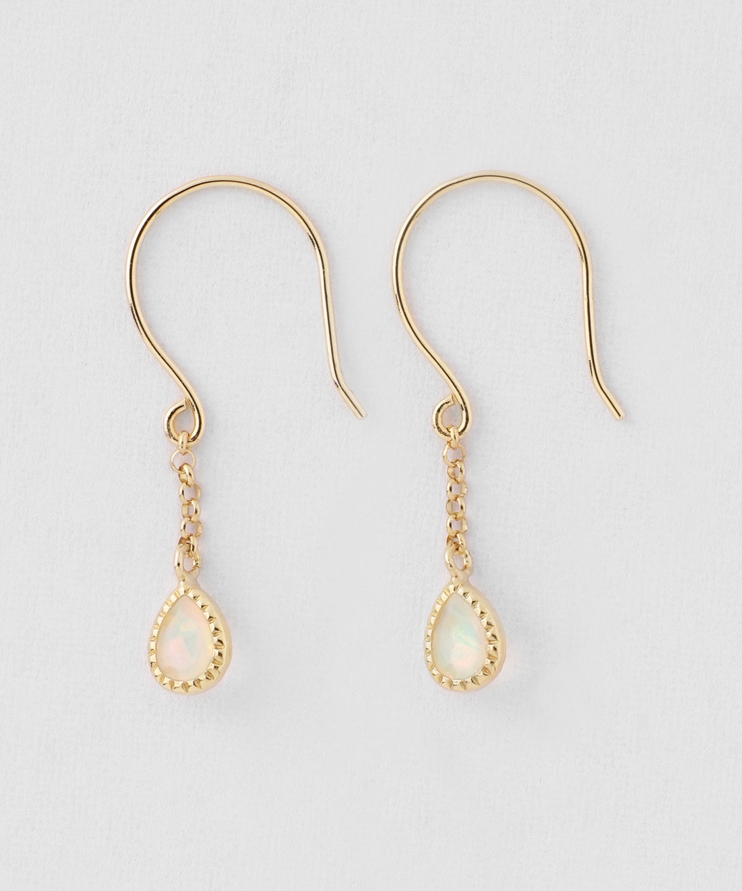 mimi33】オパールフックピアス[K10][Basic]｜アネモネ・シエナロゼ