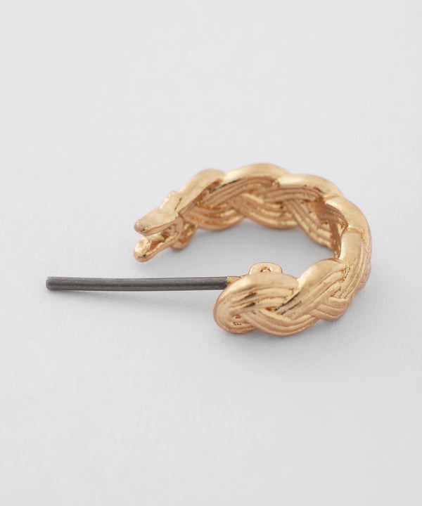 Rope design hoop earrings [Sheerchic]