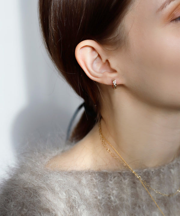 Rope design hoop earrings [Sheerchic]
