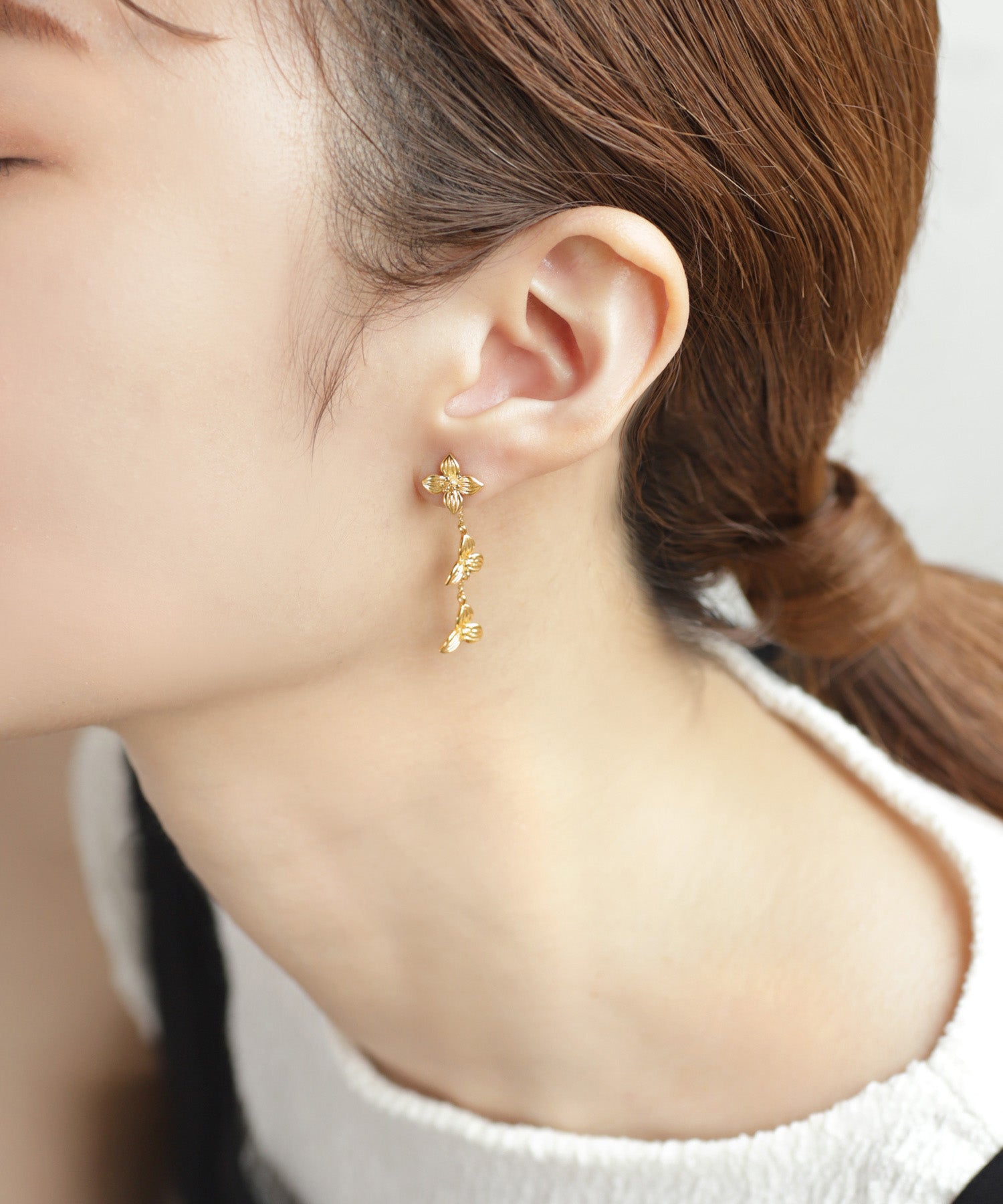 ANEMONE】フラワーアシメピアス｜アネモネ・シエナロゼ・ミミサン