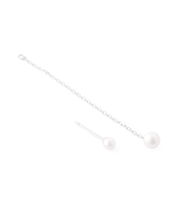 パール×チェーン2WAYピアス[silver925][Basic]
