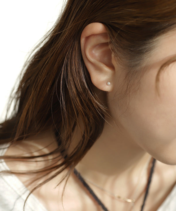 パール×チェーン2WAYピアス[silver925][Basic]