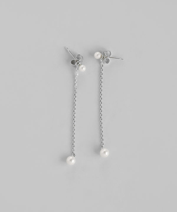 パール×チェーン2WAYピアス[silver925][Basic]
