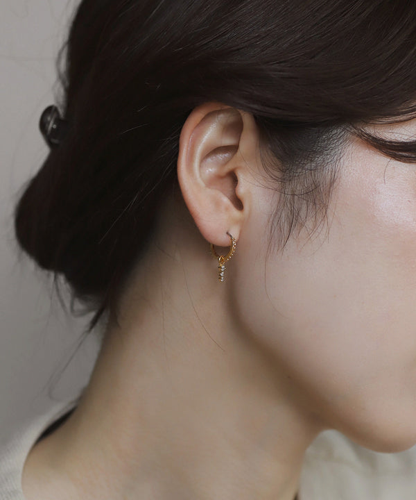 ビジュー×フープアシメピアス[Sheerchic]