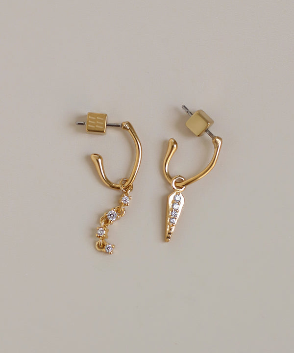 アシメビジュー2WAYフープピアス[Sheerchic]