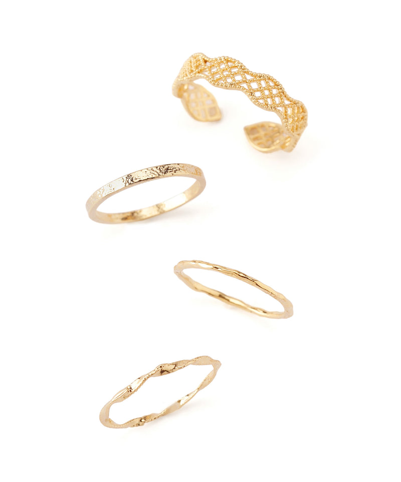 Antique-style milgrain rings (set of 4)