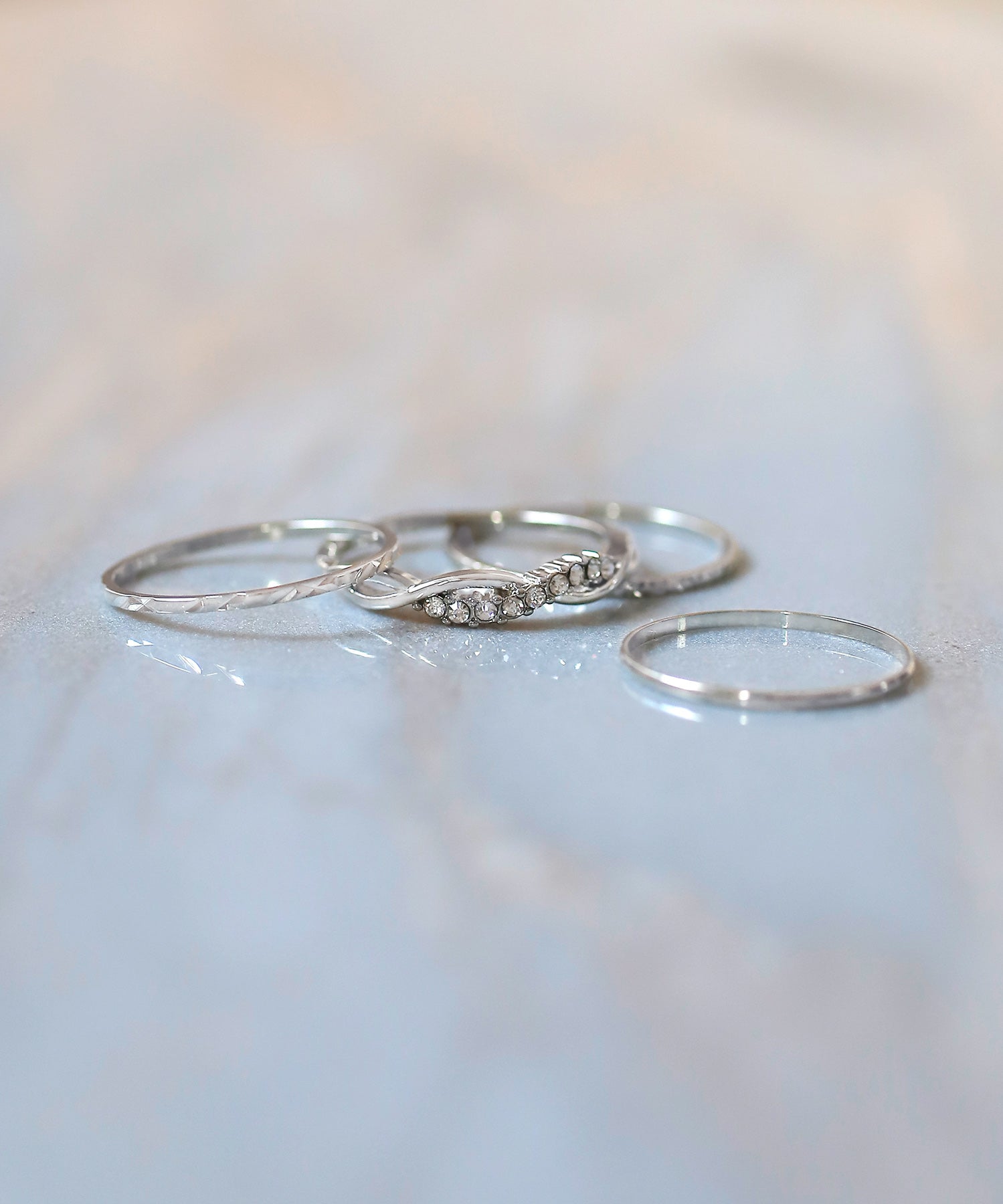 ANEMONE】ビジューラインデザインリング[4本セット]｜SANPO ONLINE