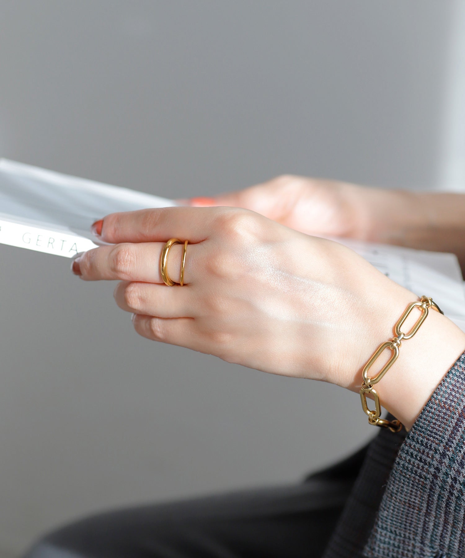 ANEMONE】【ステンレス】ダブルラインメタルリング｜アネモネ