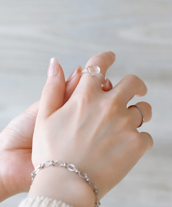 Heart Point Glass Ring