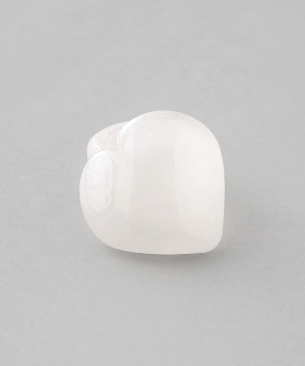 ボリュームハートガラスリング