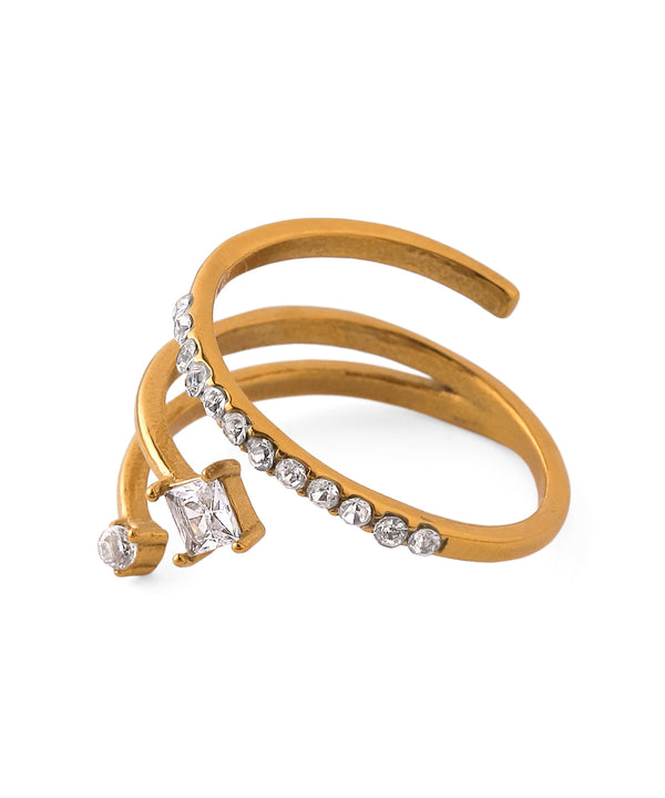 [Stainless Steel] Coiled Line Bijou Ring