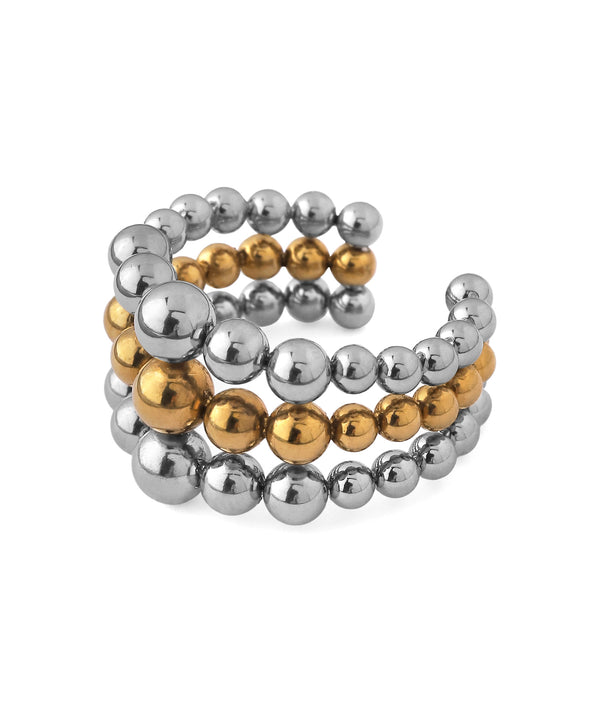 【不鏽鋼】雙色金屬珠戒指