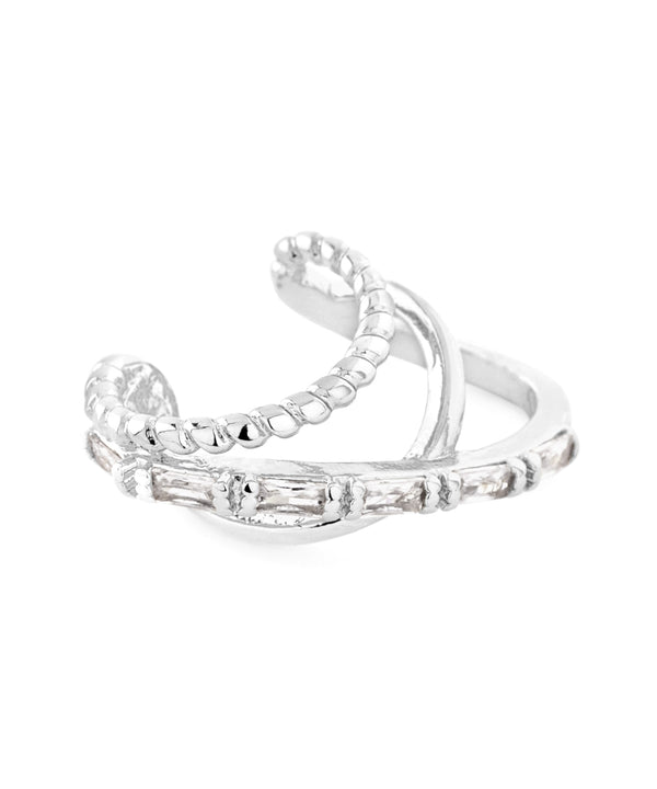 ビジュー×クロスラインイヤーカフ[Sheerchic]