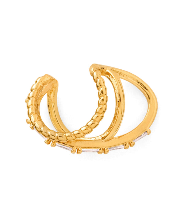 ビジュー×クロスラインイヤーカフ[Sheerchic]