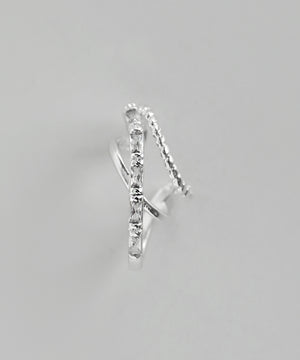 ビジュー×クロスラインイヤーカフ[Sheerchic]