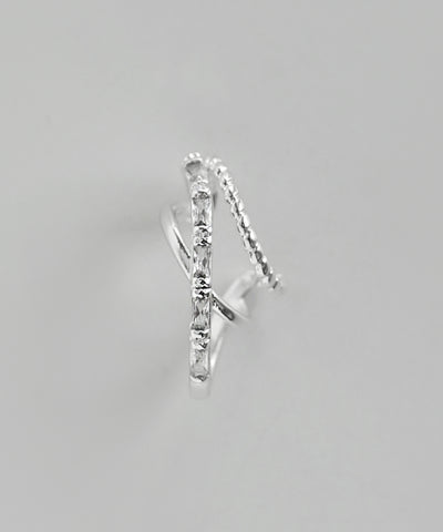 寶石X交叉耳骨夾[Sheerchic]