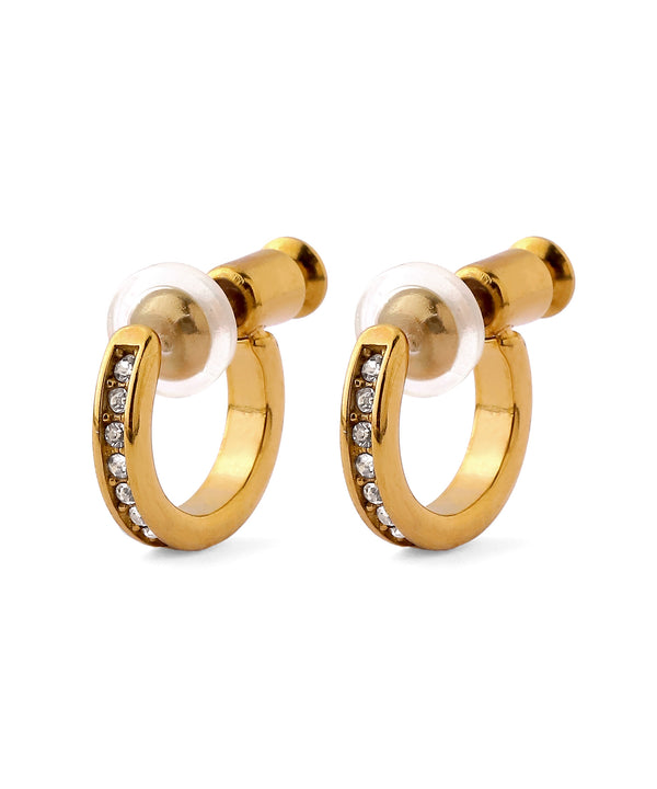 【Stainless Steel】Jeweled Push-In Earrings