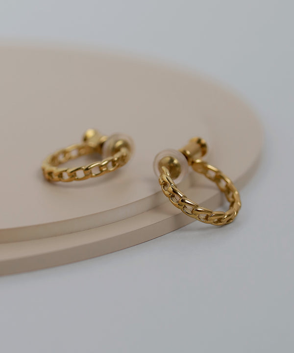 [Stainless Steel] Chain Design Push-in Earrings