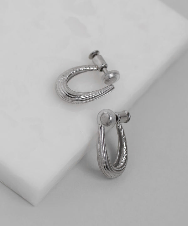 [Stainless Steel] Design Push Earrings