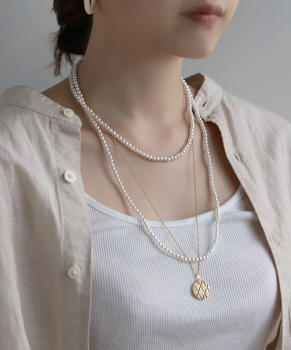 Pearl long necklace [4mm]