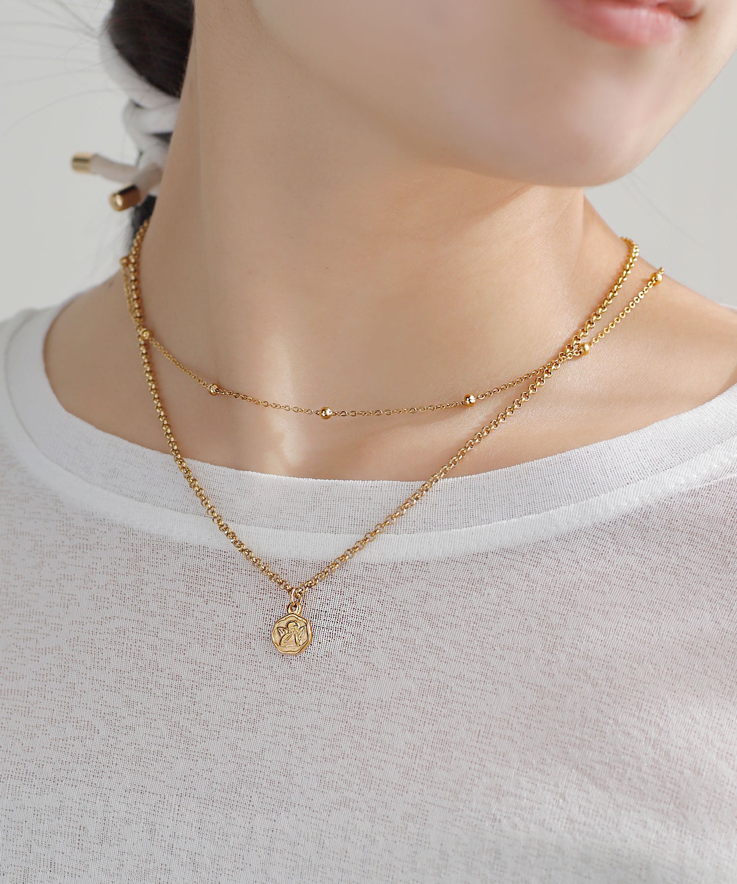 ANEMONE】【ステンレス】スフィアステーションネックレス