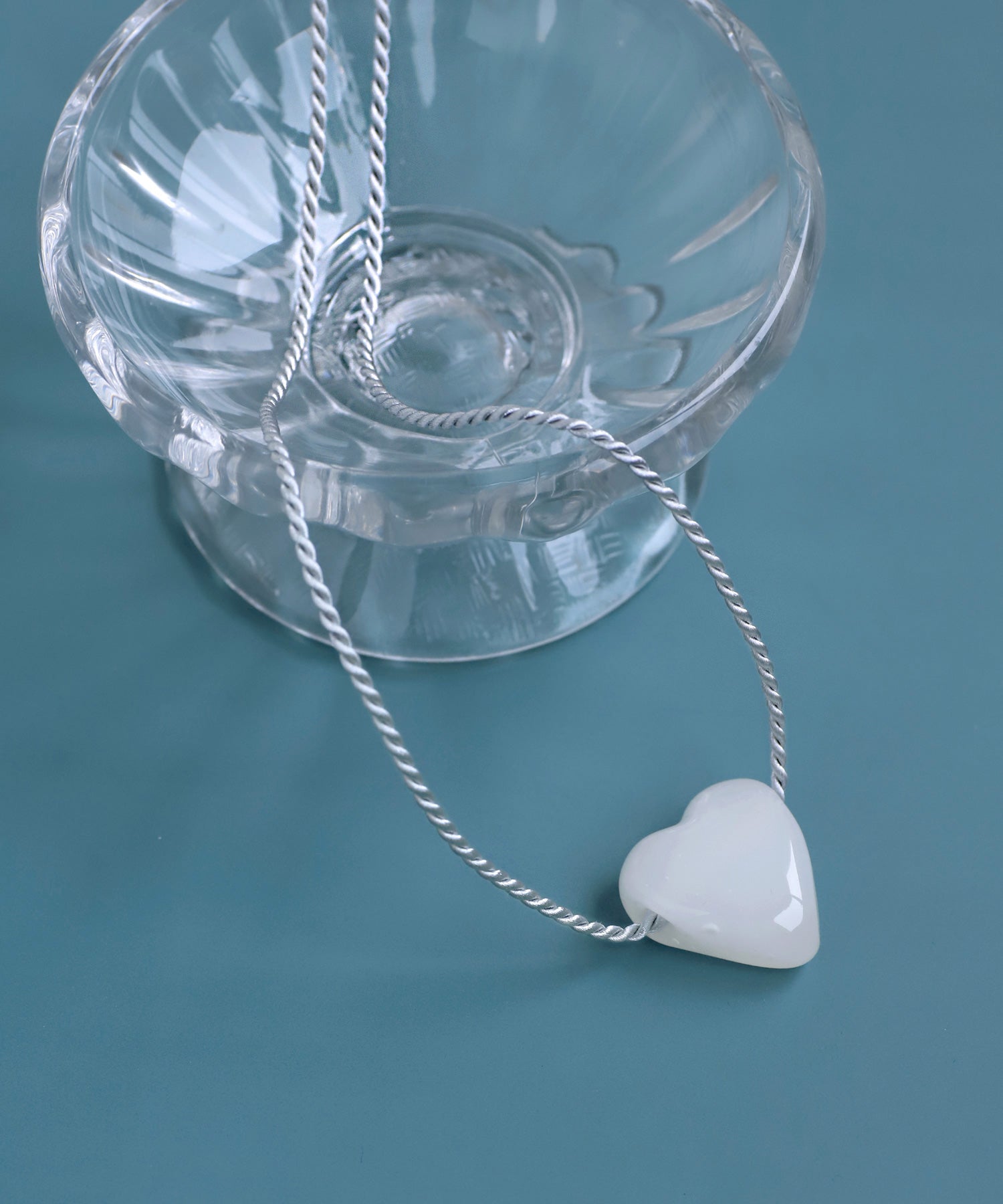 ANEMONE】ボリュームハートガラスネックレス｜アネモネ・シエナロゼ