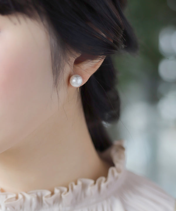 Wood Pearl Earrings [S]