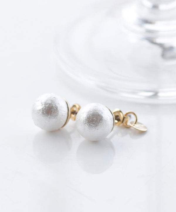 Wood Pearl Earrings [S]