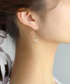Stranded clear bead drop hook earrings [A]