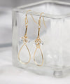 Stranded clear bead drop hook earrings [A]