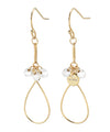 Stranded clear bead drop hook earrings [A]