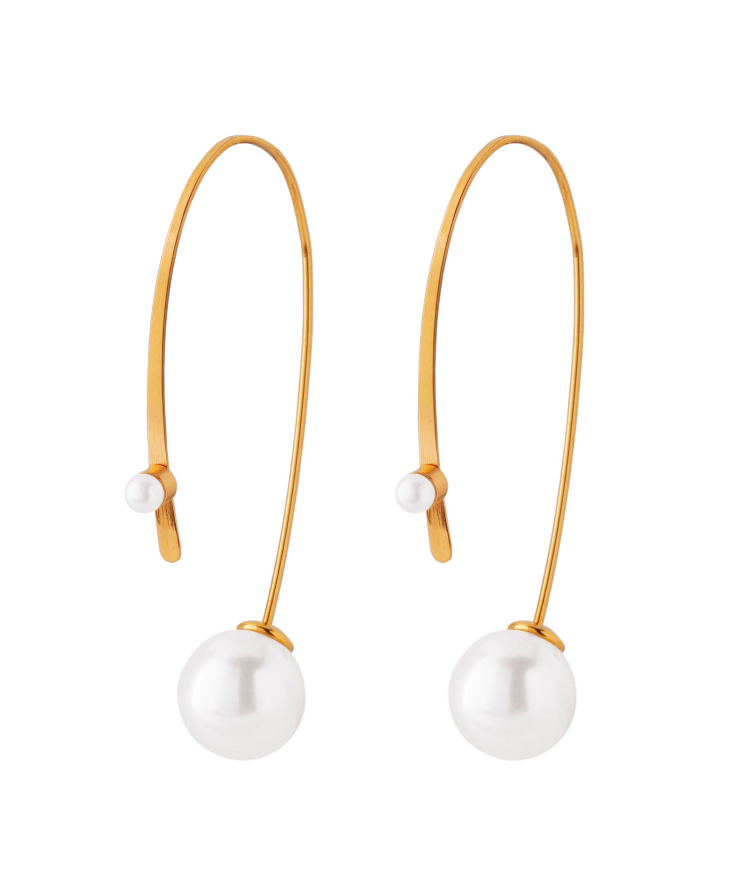 mimi33】パールバックキャッチピアス[ステンレス][Sheerchic
