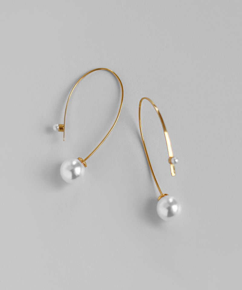 パールバックキャッチピアス[ステンレス][Sheerchic]