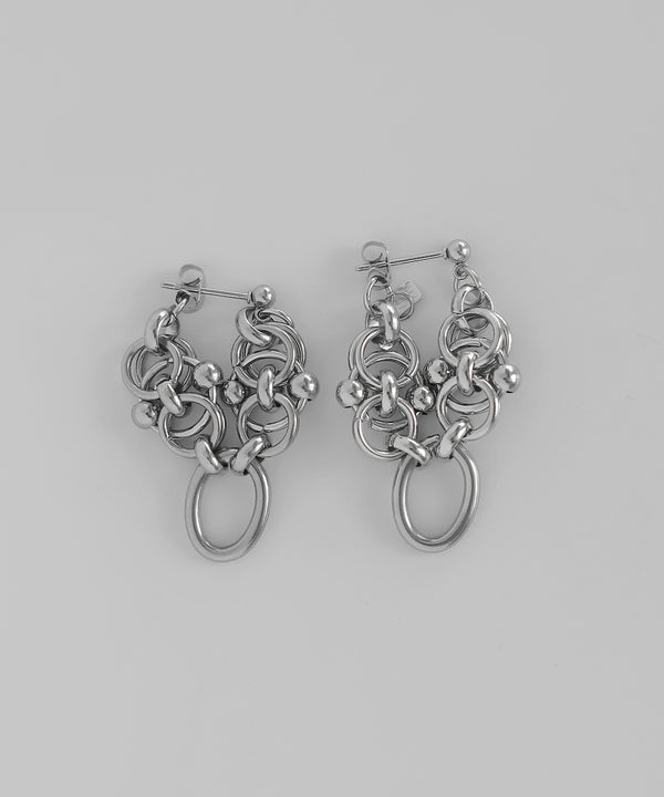 Chain Hoop Earrings [Stainless Steel] [Ownideal]
