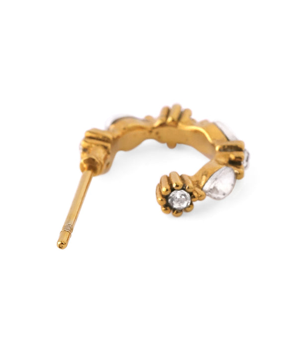【ステンレス】ビジューフープピアス