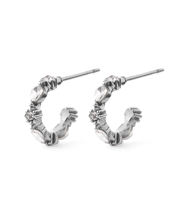 【ステンレス】ビジューフープピアス