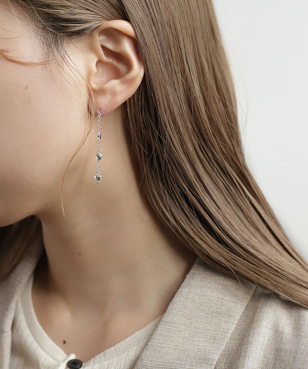 ハートステーションピアス[silver925][Sheerchic]