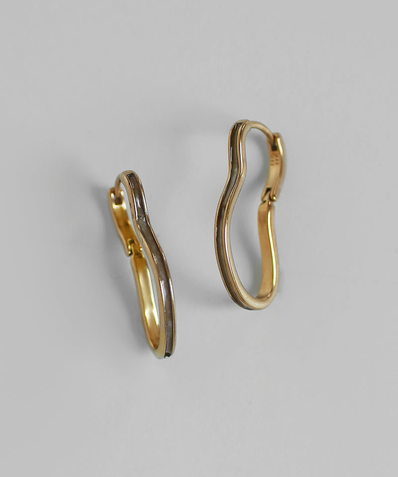 シェルフープピアス[ステンレス][Sheerchic]