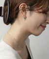 2WAYパールフープピアス[ステンレス][Sheerchic]
