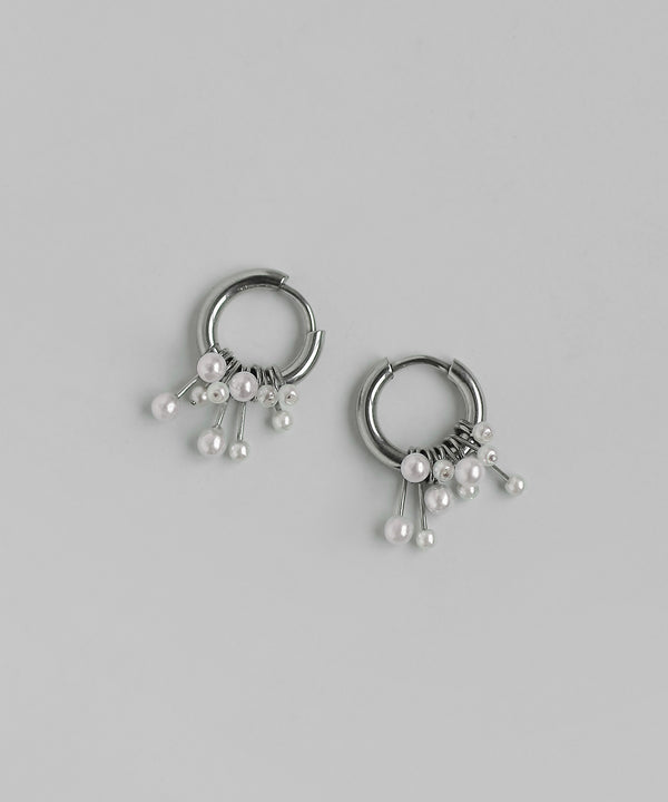 2WAYパールフープピアス[ステンレス][Sheerchic]