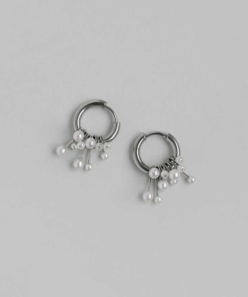 2WAYパールフープピアス[ステンレス][Sheerchic]